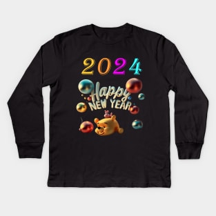 Happy New year---2024 Kids Long Sleeve T-Shirt